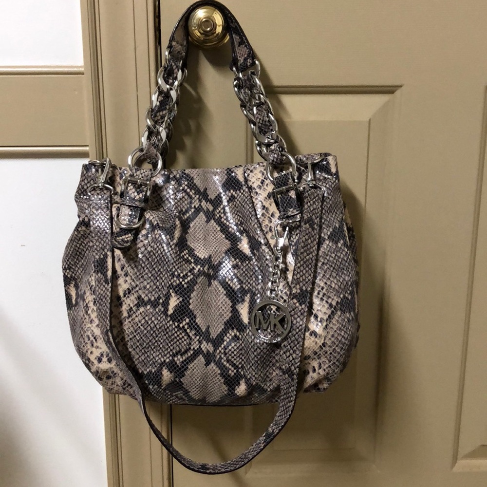 Michael Kors snake skin leather large tote